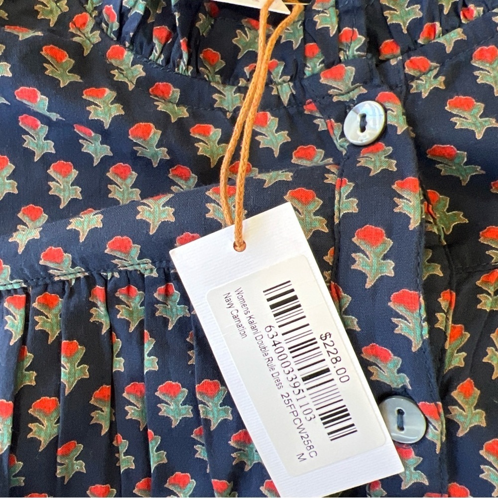 Pink Chicken Kalari Double Ruffle Dress Medium Navy Carnation New Prairiecore - Picture 5 of 10